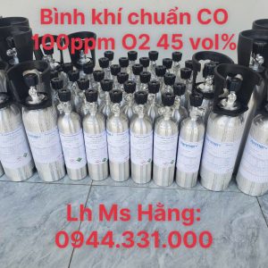 Bình khí chuẩn CO 100 ppm O2 45 vol%