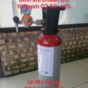 Bình khí chuẩn CO 100 ppm O2 50 vol%