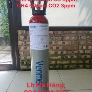 Bình khí chuẩn CO 3ppm CH4 50ppm CO2 3ppm 5 Bình khí chuẩn CO 3ppm CH4 50ppm CO2 3ppm