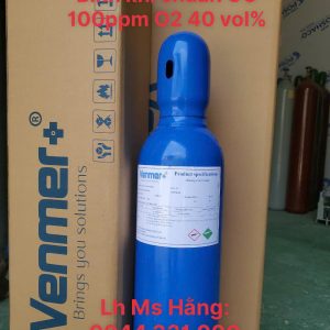 Bình khí chuẩn CO 100 ppm O2 40 vol%