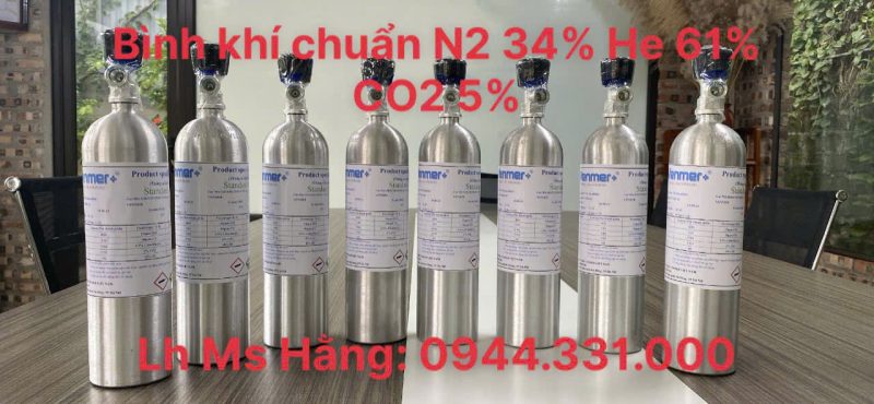 Bình khí chuẩn N2 34% He 61% CO2 5%