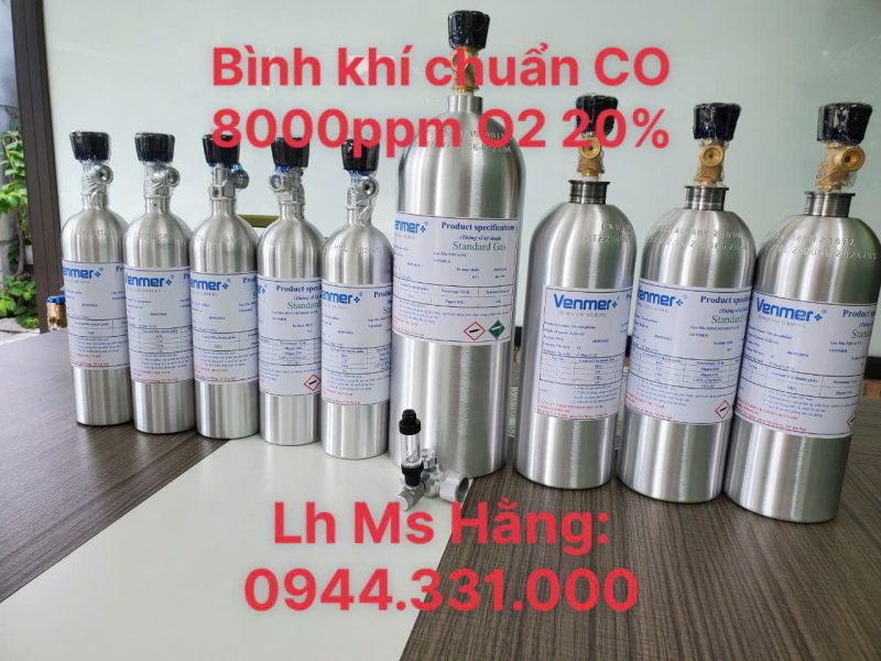 Bình khí chuẩn CO 8000ppm O2 20%