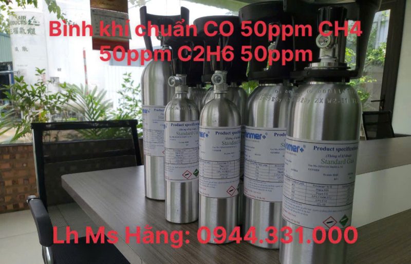 Bình khí chuẩn CO 50ppm CH4 50ppm C2H6 50ppm