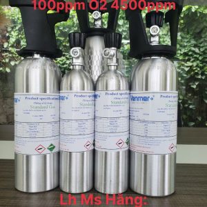 Bình khí chuẩn CO 100 ppm O2 4500 ppm