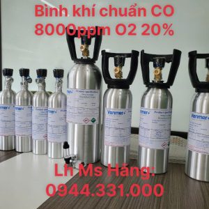 Bình khí chuẩn CO 8000ppm O2 20% 4 Bình khí chuẩn CO 8000ppm O2 20%