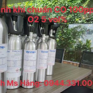 Bình khí chuẩn CO 100 ppm O2 5 vol%