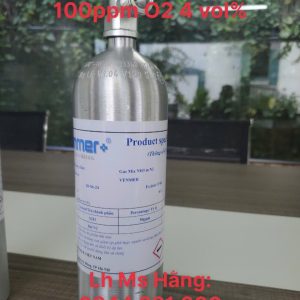 Bình khí chuẩn CO 100 ppm O2 4 vol%