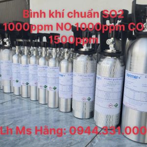Bình khí chuẩn SO2 1000ppm NO 1000ppm CO 1500ppm 5 Bình khí chuẩn SO2 1000ppm NO 1000ppm CO 1500ppm