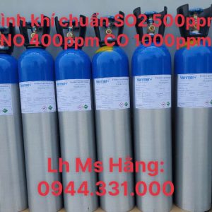 Bình khí chuẩn SO2 500ppm NO 400ppm CO 1000ppm