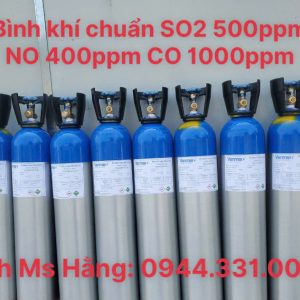 Bình khí chuẩn SO2 500ppm NO 400ppm CO 1000ppm 4 Bình khí chuẩn SO2 500ppm NO 400ppm CO 1000ppm