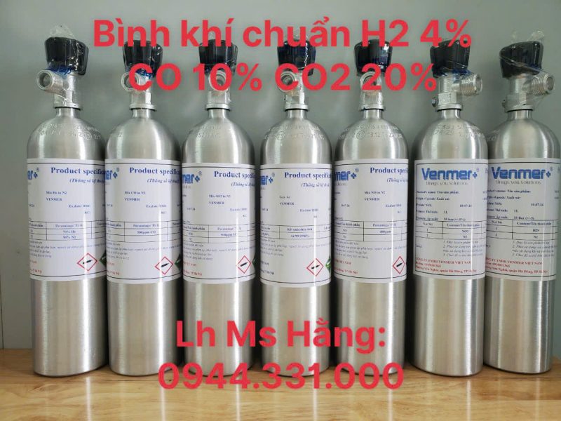 Bình khí chuẩn H2 4% CO 10% CO2 20%