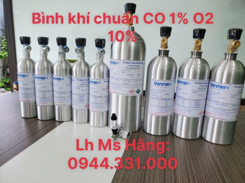 Bình khí chuẩn CO 1% O2 10%