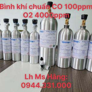 Bình khí chuẩn CO 100 ppm O2 4000 ppm 5 Bình khí chuẩn CO 100 ppm O2 4000 ppm