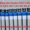 Bình khí chuẩn CO2 1.4% CO 1.8% H2 1.4% N2 95.4% 7 Bình khí chuẩn CO2 1.4% CO 1.8% H2 1.4% N2 95.4%