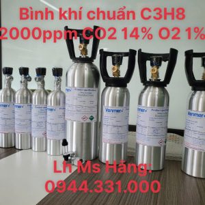 Bình khí chuẩn C3H8 2000ppm CO2 14% O2 1% 5 Bình khí chuẩn C3H8 2000ppm CO2 14% O2 1%