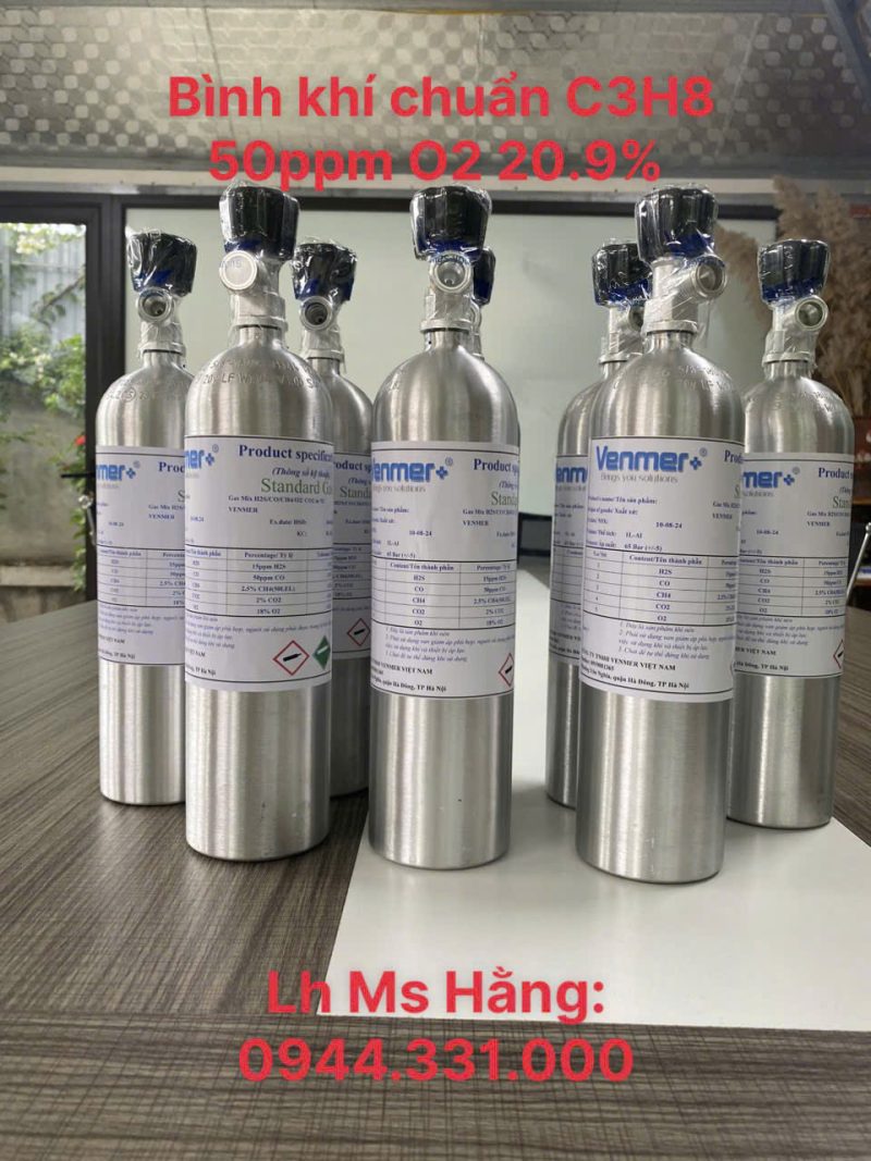 Bình khí chuẩn C3H8 50ppm O2 20.9%