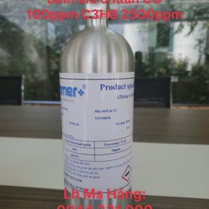 Bình khí chuẩn CO 100ppm C3H8 2500ppm