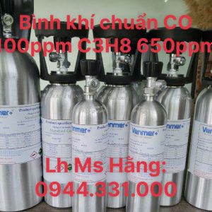 Bình khí chuẩn CO 100ppm C3H8 650ppm