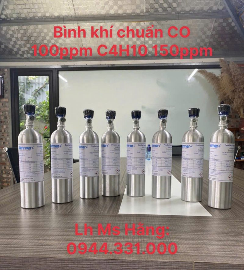 Bình khí chuẩn CO 100ppm C4H10 150ppm