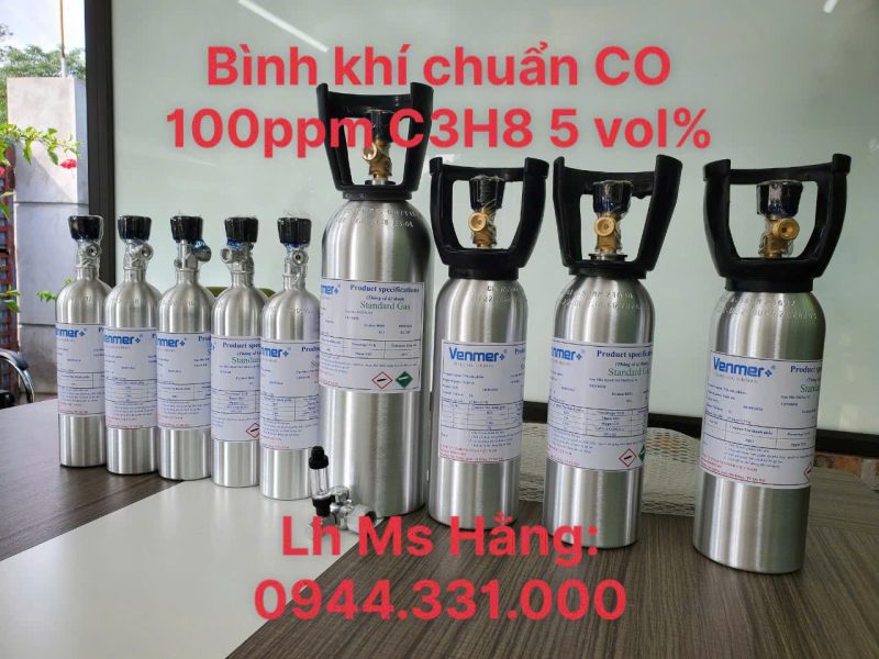 Bình khí chuẩn CO 100ppm C3H8 5 vol%