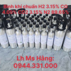 Bình khí chuẩn H2 3.15% CO 4.05% CO2 3.15% N2 89.65% 4 Bình khí chuẩn H2 3.15% CO 4.05% CO2 3.15% N2 89.65%