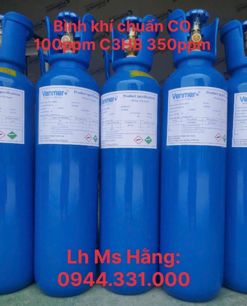 Bình khí chuẩn CO 100ppm C3H8 350ppm