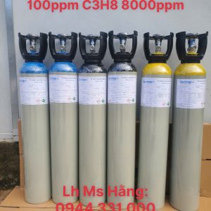 Bình khí chuẩn CO 100ppm C3H8 8000ppm