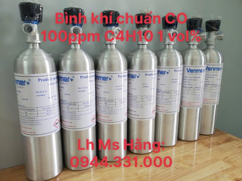 Bình khí chuẩn CO 100ppm C4H10 1 vol%