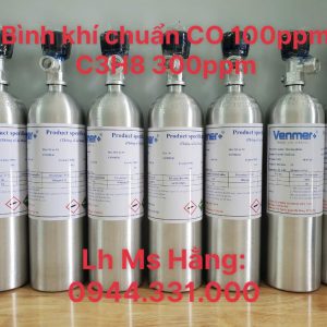 Bình khí chuẩn CO 100ppm C3H8 300ppm 4 Bình khí chuẩn CO 100ppm C3H8 300ppm