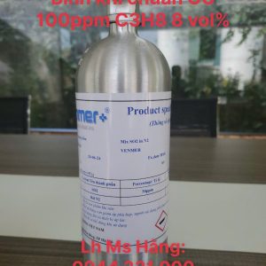 Bình khí chuẩn CO 100ppm C3H8 8 vol%