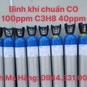 Bình khí chuẩn CO 100ppm C3H8 40ppm