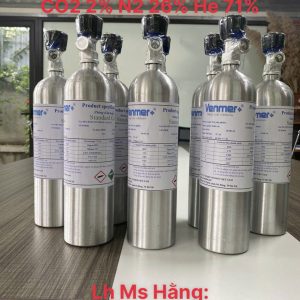 Bình khí chuẩn CO 1% CO2 2% N2 26% He 71%