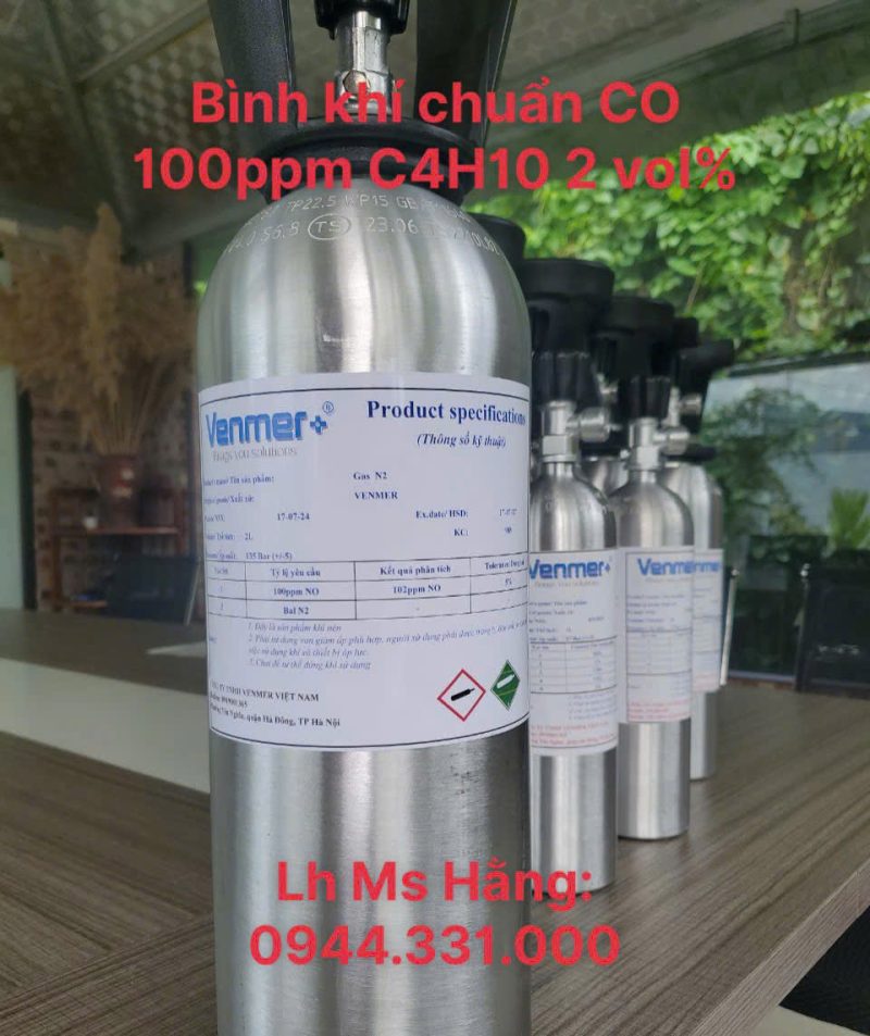 Bình khí chuẩn CO 100ppm C4H10 2 vol%