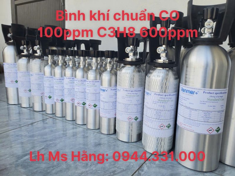 Bình khí chuẩn CO 100ppm C3H8 600ppm