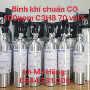 Bình khí chuẩn CO 100ppm C3H8 70 vol%