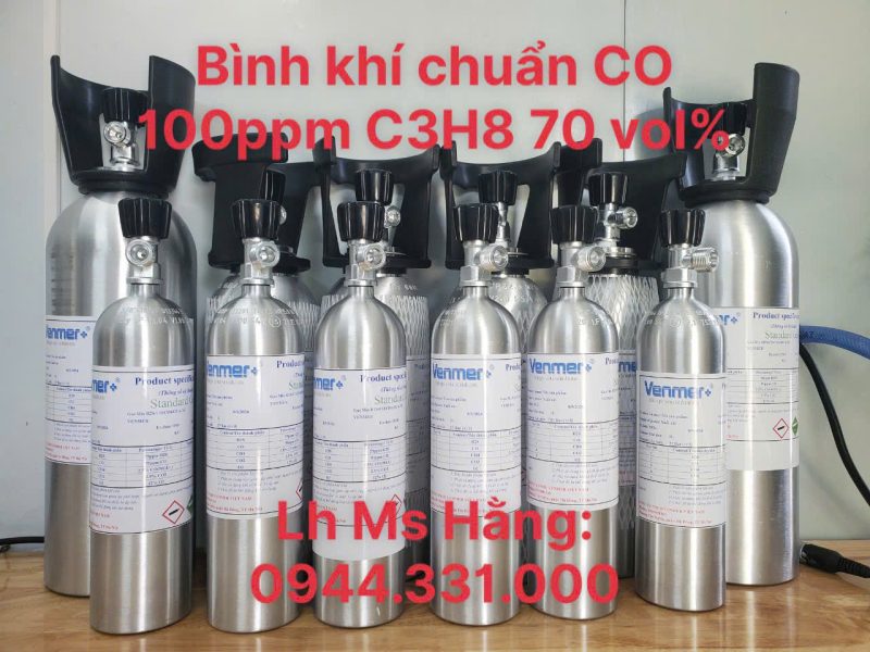 Bình khí chuẩn CO 100ppm C3H8 70 vol%