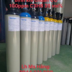 Bình khí chuẩn CO 100ppm C3H8 35 vol%