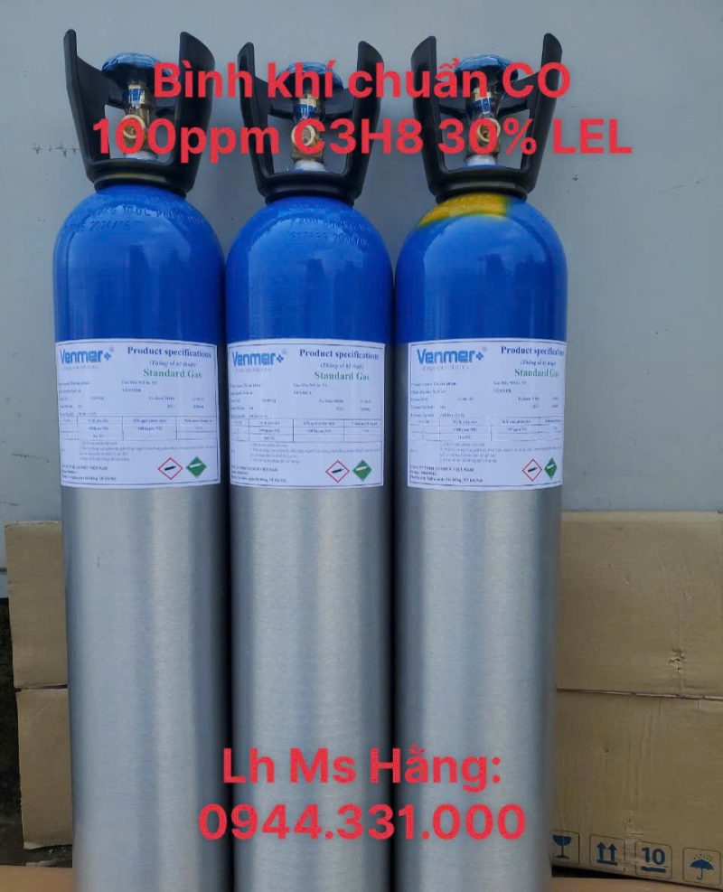 Bình khí chuẩn CO 100ppm C3H8 30% LEL