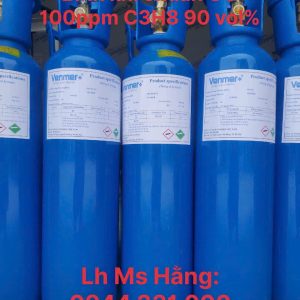 Bình khí chuẩn CO 100ppm C3H8 90 vol%