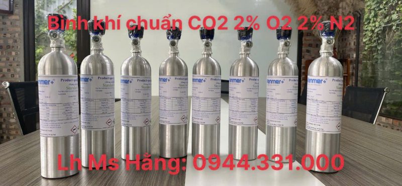 Bình khí chuẩn CO2 2% O2 2% N2