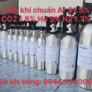 Bình khí chuẩn Ar 91.5% CO2 1.8% He 5% N2 1.7%