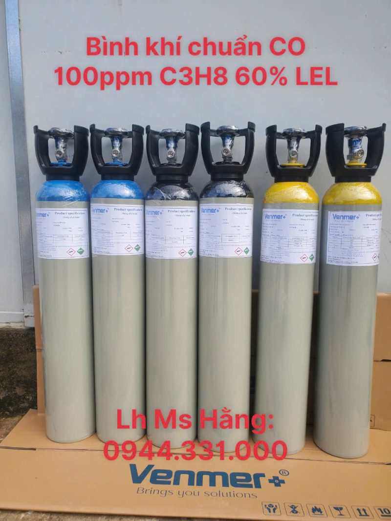 Bình khí chuẩn CO 100ppm C3H8 60% LEL