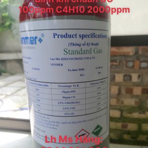 Bình khí chuẩn CO 100ppm C4H10 2000ppm 4 Bình khí chuẩn CO 100ppm C4H10 2000ppm