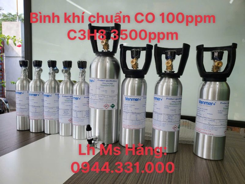 Bình khí chuẩn CO 100ppm C3H8 3500ppm