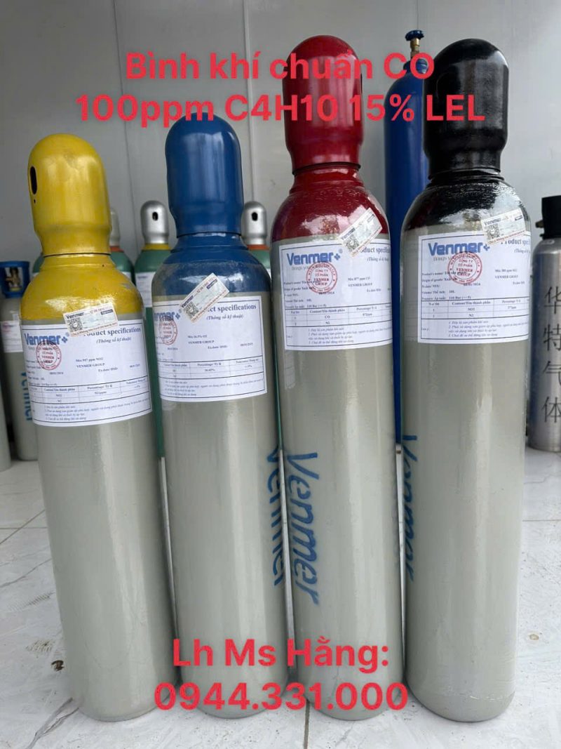 Bình khí chuẩn CO 100ppm C4H10 15% LEL