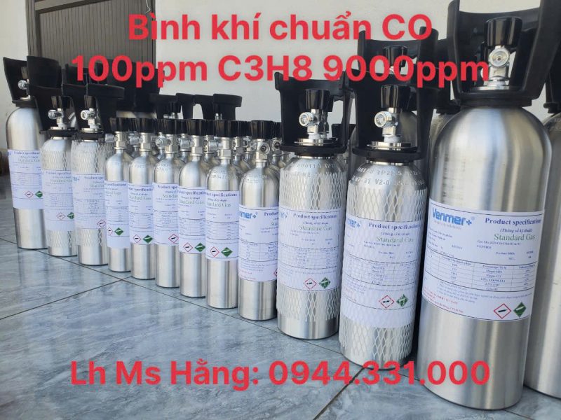 Bình khí chuẩn CO 100ppm C3H8 9000ppm