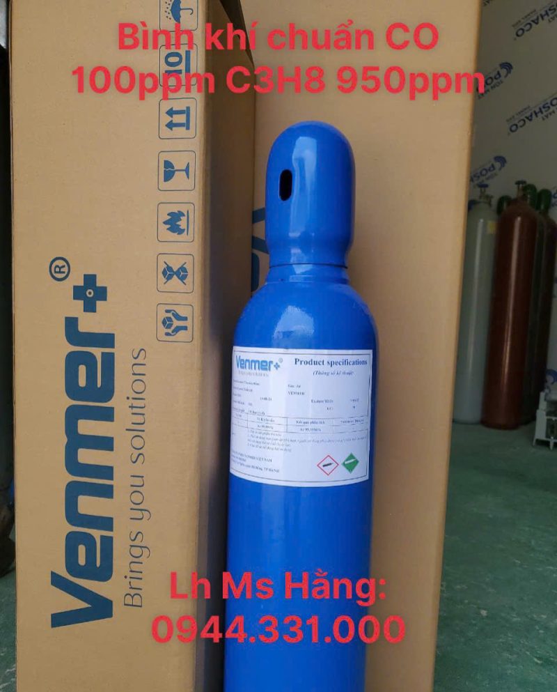 Bình khí chuẩn CO 100ppm C3H8 950ppm