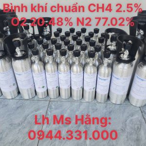 Bình khí chuẩn CH4 2.5% O2 20.48% N2 77.02%