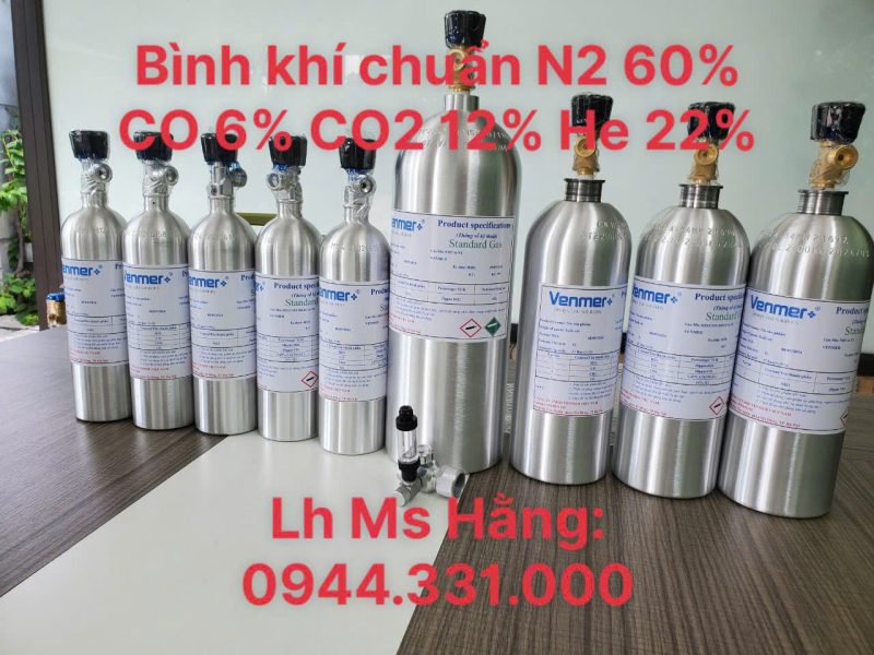 Bình khí chuẩn N2 60% CO 6% CO2 12% He 22%