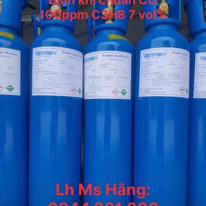 Bình khí chuẩn CO 100ppm C3H8 7 vol%